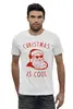 Заказать мужскую футболку в Москве. Футболка базовая Крутой Дед Мороз от geekbox - готовые дизайны и нанесение принтов.