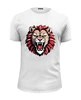 Заказать мужскую футболку в Москве. Футболка базовая Свирепый лев с красной гривой от Мурад Мокран - готовые дизайны и нанесение принтов.