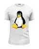 Заказать мужскую футболку в Москве. Футболка базовая Пингвин (Linux) от coolmag - готовые дизайны и нанесение принтов.