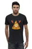 Заказать мужскую футболку в Москве. Футболка базовая Кусочек Пиццы (Pizza) от coolmag - готовые дизайны и нанесение принтов.