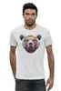 Заказать мужскую футболку в Москве. Футболка базовая Полигональный медведь от oldman - готовые дизайны и нанесение принтов.