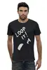 Заказать мужскую футболку в Москве. Футболка базовая Loop it, черная от Natalia Golyshkina - готовые дизайны и нанесение принтов.
