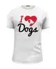 Заказать мужскую футболку в Москве. Футболка базовая Я люблю Собак от trugift - готовые дизайны и нанесение принтов.