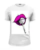 Заказать мужскую футболку в Москве. Футболка базовая pink lips от anelecom - готовые дизайны и нанесение принтов.