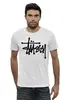 Заказать мужскую футболку в Москве. Футболка базовая Stussy от DESIGNER   - готовые дизайны и нанесение принтов.