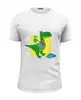 Заказать мужскую футболку в Москве. Футболка базовая Динозавр Бобби от goroshek - готовые дизайны и нанесение принтов.