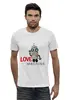 Заказать мужскую футболку в Москве. Футболка базовая Love machine от Ксения Золотухина - готовые дизайны и нанесение принтов.