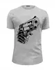 Заказать мужскую футболку в Москве. Футболка базовая Gun in hand от balden - готовые дизайны и нанесение принтов.