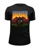 Заказать мужскую футболку в Москве. Футболка базовая Doom game от Leichenwagen - готовые дизайны и нанесение принтов.