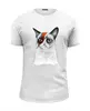 Заказать мужскую футболку в Москве. Футболка базовая Grumpy Cat x Bowie от coolmag - готовые дизайны и нанесение принтов.