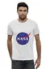 Заказать мужскую футболку в Москве. Футболка базовая NASA | НАСА от The Spaceway  - готовые дизайны и нанесение принтов.