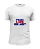 Заказать мужскую футболку в Москве. Футболка базовая Peace Love Hillary от skynatural - готовые дизайны и нанесение принтов.
