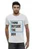 Заказать мужскую футболку в Москве. Футболка базовая Think outside the box от Startech.vc  - готовые дизайны и нанесение принтов.