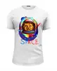 Заказать мужскую футболку в Москве. Футболка базовая В космосе     от T-shirt print  - готовые дизайны и нанесение принтов.