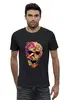 Заказать мужскую футболку в Москве. Футболка базовая Цветочный череп от Space Art - готовые дизайны и нанесение принтов.