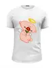 Заказать мужскую футболку в Москве. Футболка базовая Ангел с цветком от Ordwen - готовые дизайны и нанесение принтов.
