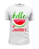 Заказать мужскую футболку в Москве. Футболка базовая Hello summer от Liby - готовые дизайны и нанесение принтов.