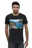 Заказать мужскую футболку в Москве. Футболка базовая Горы и море от Alex Monterra - готовые дизайны и нанесение принтов.
