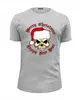 Заказать мужскую футболку в Москве. Футболка базовая Santa Skull от Leichenwagen - готовые дизайны и нанесение принтов.