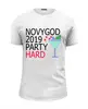 Заказать мужскую футболку в Москве. Футболка базовая NOVYGOD 2019 PARTY HARD от randomshop  - готовые дизайны и нанесение принтов.