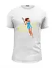 Заказать мужскую футболку в Москве. Футболка базовая Девушка с теннисной ракеткой от Shdomon - готовые дизайны и нанесение принтов.