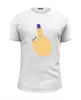 Заказать мужскую футболку в Москве. Футболка базовая Палец с маникюром от nikagyjf@gmail.com - готовые дизайны и нанесение принтов.