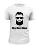 Заказать мужскую футболку в Москве. Футболка базовая The best boss with beard от Михаил Илюхин - готовые дизайны и нанесение принтов.