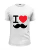 Заказать мужскую футболку в Москве. Футболка базовая I love усы от Sergio Happy - готовые дизайны и нанесение принтов.
