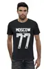 Заказать мужскую футболку в Москве. Футболка базовая MOSCOW 77 от Design Ministry - готовые дизайны и нанесение принтов.