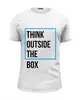 Заказать мужскую футболку в Москве. Футболка базовая Think outside the box от Startech.vc  - готовые дизайны и нанесение принтов.