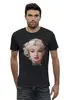 Заказать мужскую футболку в Москве. Футболка базовая Marilyn Monroe black от KinoArt - готовые дизайны и нанесение принтов.