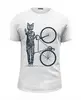 Заказать мужскую футболку в Москве. Футболка базовая Fixie Cat Punk Rider от oneredfoxstore@gmail.com - готовые дизайны и нанесение принтов.
