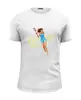 Заказать мужскую футболку в Москве. Футболка базовая Девушка с теннисной ракеткой от Shdomon - готовые дизайны и нанесение принтов.