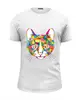 Заказать мужскую футболку в Москве. Футболка базовая Кот (Cat) от fanart - готовые дизайны и нанесение принтов.