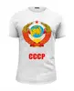 Заказать мужскую футболку в Москве. Футболка базовая СССР - Герб от dikiy_dim - готовые дизайны и нанесение принтов.