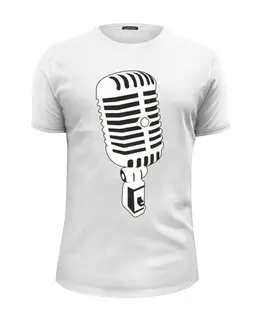 Заказать мужскую футболку в Москве. Футболка базовая Микрофон от Юрий Чингаев - готовые дизайны и нанесение принтов.