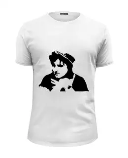 Заказать мужскую футболку в Москве. Футболка базовая Чарли Чаплин от vphone - готовые дизайны и нанесение принтов.