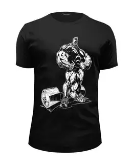 Заказать мужскую футболку в Москве. Футболка базовая Bodybuilding от osipov91@mail.ru - готовые дизайны и нанесение принтов.