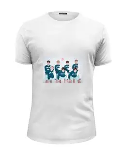 Заказать мужскую футболку в Москве. Футболка базовая Bangtan Boys  от cherdantcev - готовые дизайны и нанесение принтов.