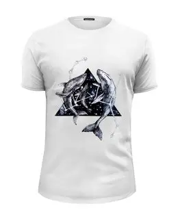 Заказать мужскую футболку в Москве. Футболка базовая Космические киты от Anna Rosenrot - готовые дизайны и нанесение принтов.