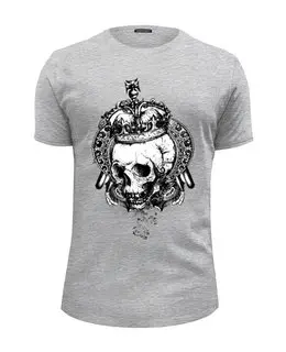 Заказать мужскую футболку в Москве. Футболка базовая Королевский череп от BeliySlon - готовые дизайны и нанесение принтов.