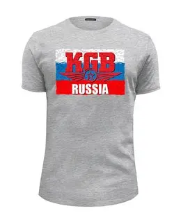 Заказать мужскую футболку в Москве. Футболка базовая KGB - Russia от Leichenwagen - готовые дизайны и нанесение принтов.