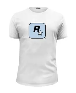 Заказать мужскую футболку в Москве. Футболка базовая Rockstar Light-Blue от GOOD PRINT - готовые дизайны и нанесение принтов.