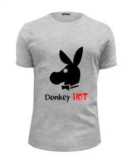 Заказать мужскую футболку в Москве. Футболка базовая DonkeyHot от duderoid - готовые дизайны и нанесение принтов.