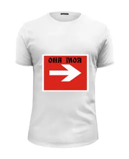 Заказать мужскую футболку в Москве. Футболка базовая ОНА МОЯ от Max - готовые дизайны и нанесение принтов.