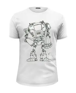Заказать мужскую футболку в Москве. Футболка базовая Робот от Vasilixa - готовые дизайны и нанесение принтов.