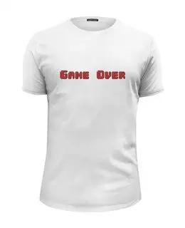 Заказать мужскую футболку в Москве. Футболка базовая Game over от THE_NISE  - готовые дизайны и нанесение принтов.