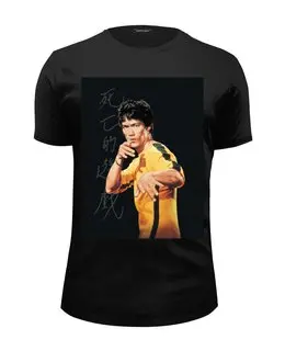 Заказать мужскую футболку в Москве. Футболка базовая Брюс Ли Bruce Lee путь воина от Obi-WanKenobi - готовые дизайны и нанесение принтов.