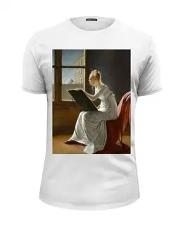 Заказать мужскую футболку в Москве. Футболка базовая Портрет молодой женщины (Мари-Дениз Вильер) от trend - готовые дизайны и нанесение принтов.