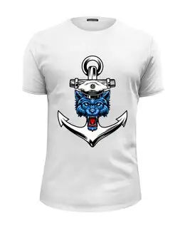 Заказать мужскую футболку в Москве. Футболка базовая Морской Волк от balden - готовые дизайны и нанесение принтов.